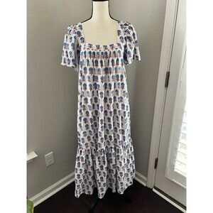 Ophelia & Indigo White Hydrangea Print Maxi Dress Size XS EUC